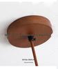 Retro Wabi-Sabi Yellow Travertine Pendant Light - Small Bedside Lamp for B&B or Bar, Solid Wood Round Ball Design