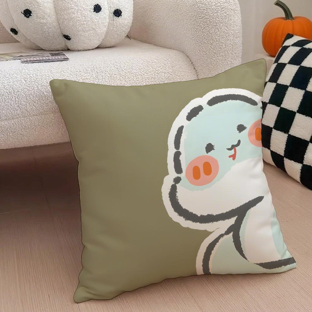 Cute Surprise Animals In The Twelve Zodiac Signs Cushion Cover Throw Pillow Cover Hidden Button Durable Polyester Chair Cushion