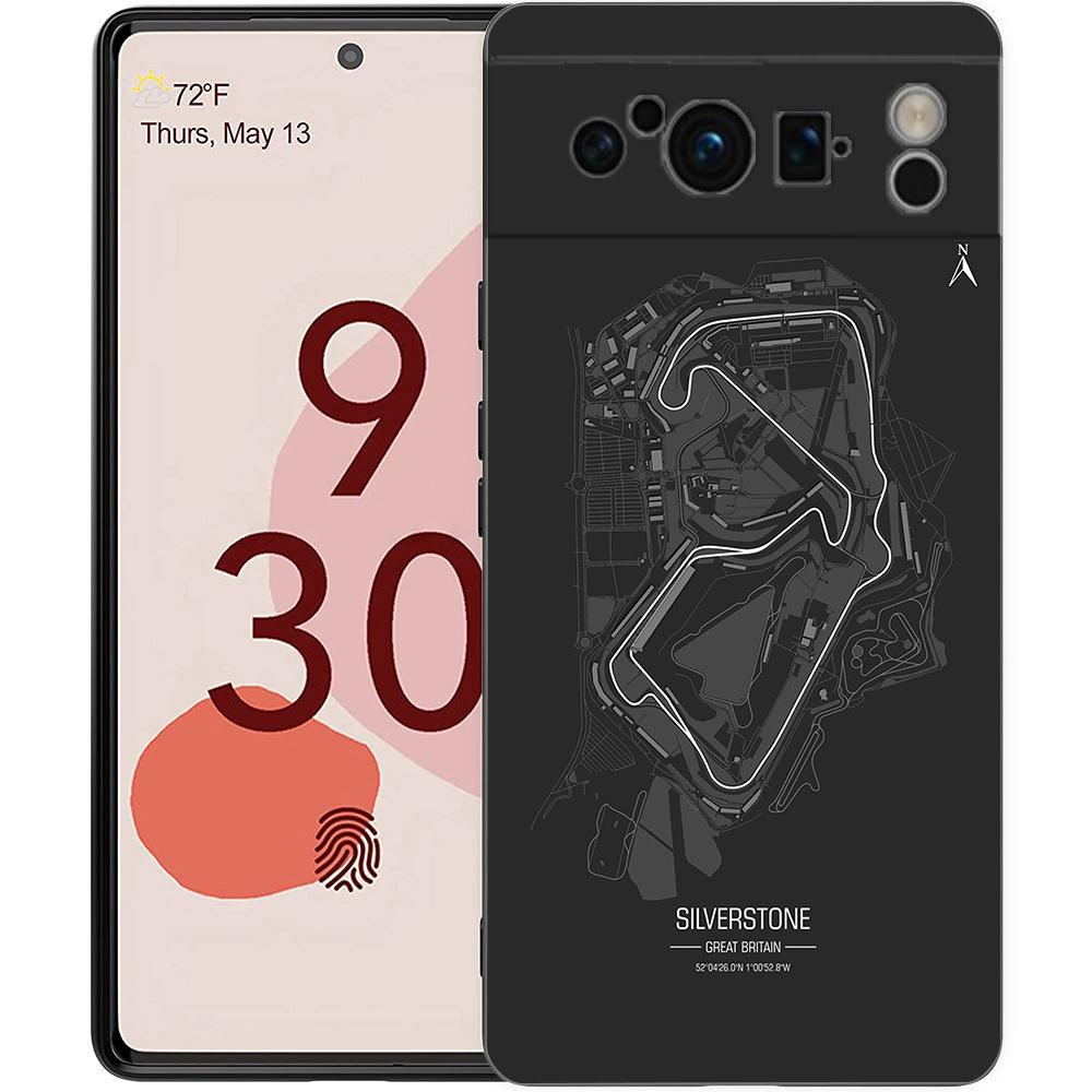 

Phone Case Cover for Google Pixel/9/8/7/6/7A/6A/Pro Shockproof Soft TPU 9/Pro/XL Shell Capas Fundas F1 Race Track Prints Coque Pixel 6 Pro