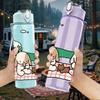 1PC Kids Picnic Cottage Scene 750ml Color Plastic Sports Water Bottle Leakproof Flip Straw Lid Suitable for Sports Office Home Use