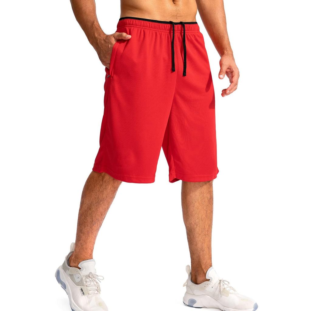 Men's Athletic Running Shorts with Zipper Pocket Lightweight Quick Dry Gym Shorts Casual Beachwear Five Inch Inseam