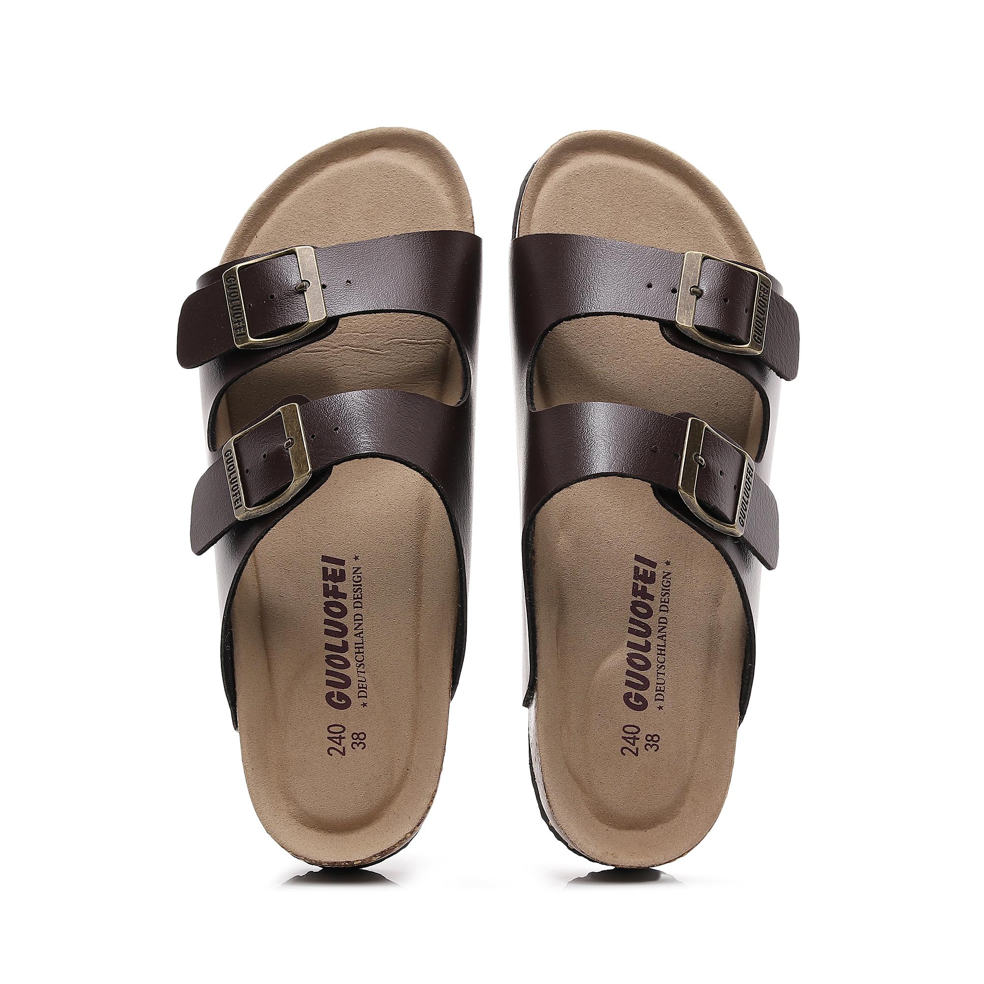 

Классические женские сандалии из пробковой кожи без застежек, пляжные тапочки, роскошный брендовый дизайн, плоская обувь 46