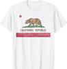 California State Flag Grizzly Bear Cali Distressed Style T-Shirt