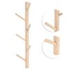 Punch Free Wall Mounted Coat Rack Towel Hanger Tree Branch Shaped Hat Rack for Living Room(Wood
