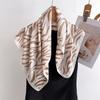 Lightweight Stripes Square Headscarf Sunscreen Women Shawl Retro Printed Silk Scarf Vacation