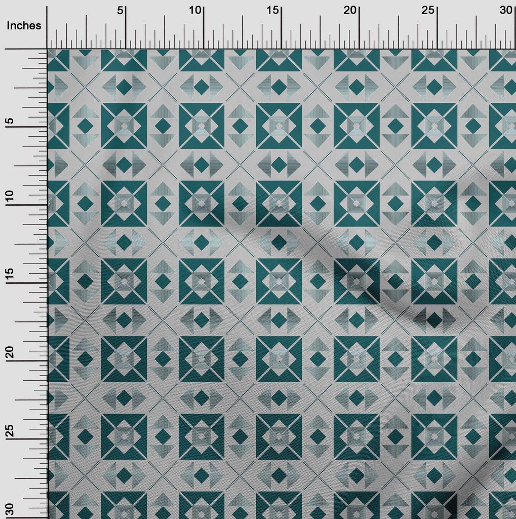 oneOone Baumwoll-Flex Schokoladenbrauner Stoff Diamant- & Dreieck Geometrische Bastelprojekte Dekorstoff Meterware 40 Zoll