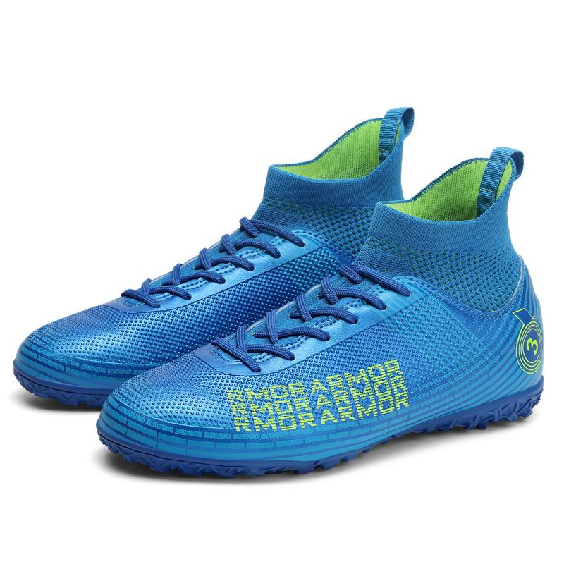 Men Football Boots Long Spikes High Ankle Soccer Shoes AG/TF Kids Outdoor Grass Cleats Soccer Boots Training Sport Football Shoes