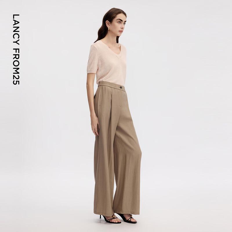 Langzi Draped Straight-Leg Casual Pants