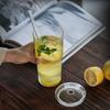 Large Capacity Glass Straw Cup High Value Glass Cup with Cover Summer Milk Tea Cold Drink Cup High Temperature Resistant Vertical Water Cup