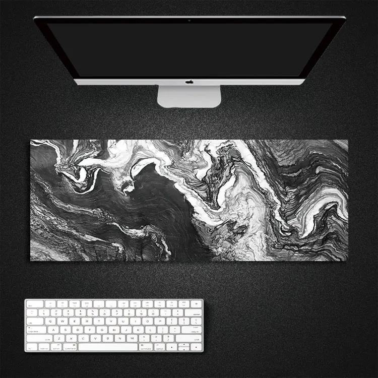 Black Gray Line Cloud Art Desk Mat Gaming Mouse Pad Large Mousepad Gamer Accessories XXL PC Computer Keyboard Extended Pad