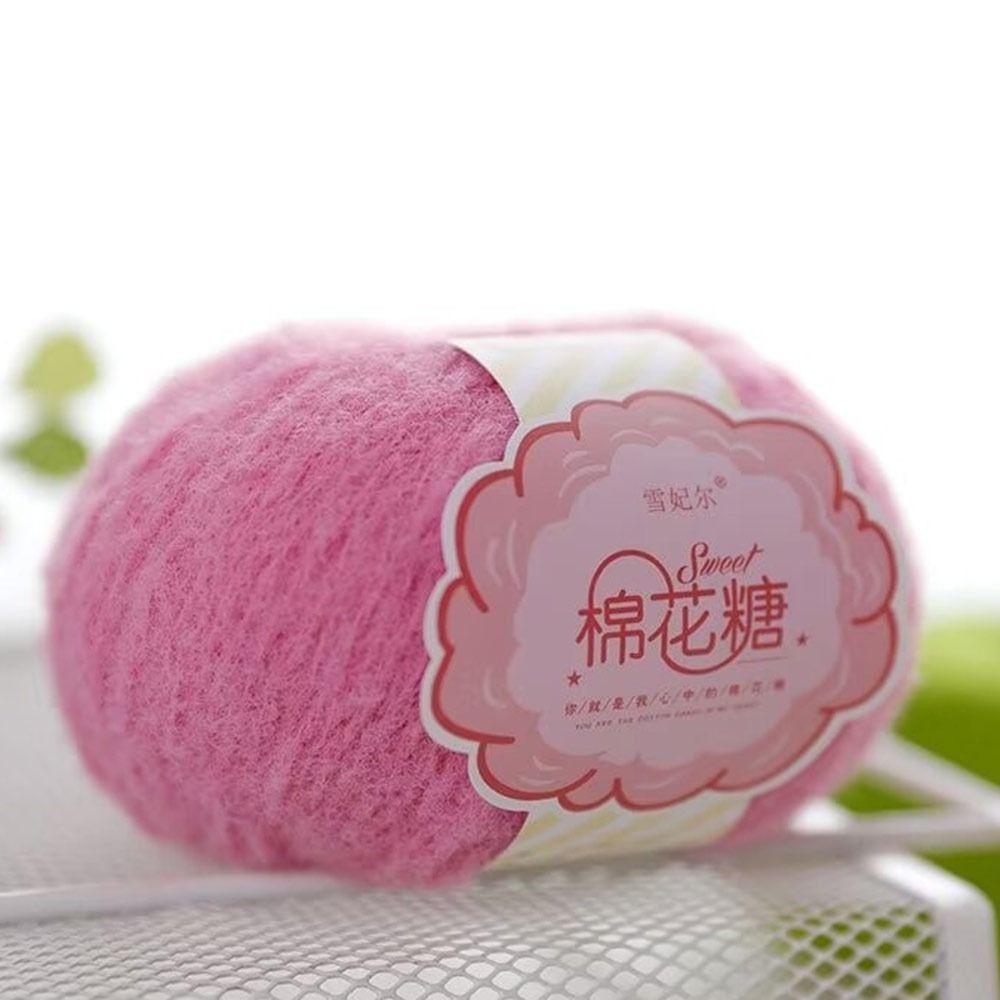 Cotton Wool Ball Multicolor Candy Yarn Ball Woven Material Wool Thread  for Knitting Doll Hair Clip