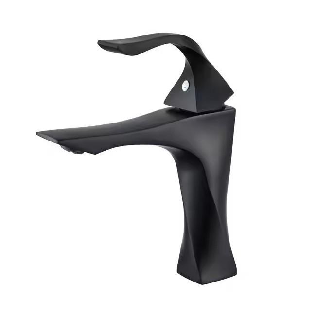 New Bathroom Basin Faucet Deck Mounted Black Chrome Gold Luxury Sink Tap Single Hole Water Tap Hot and Cold Basin Mixer Brushed