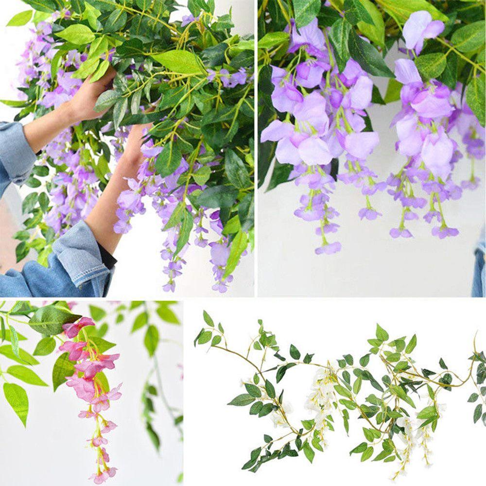Leaves Wedding Decoration Foliage Trailing Flower Fake Ivy Vine Artificial Flowers Wisteria Plant