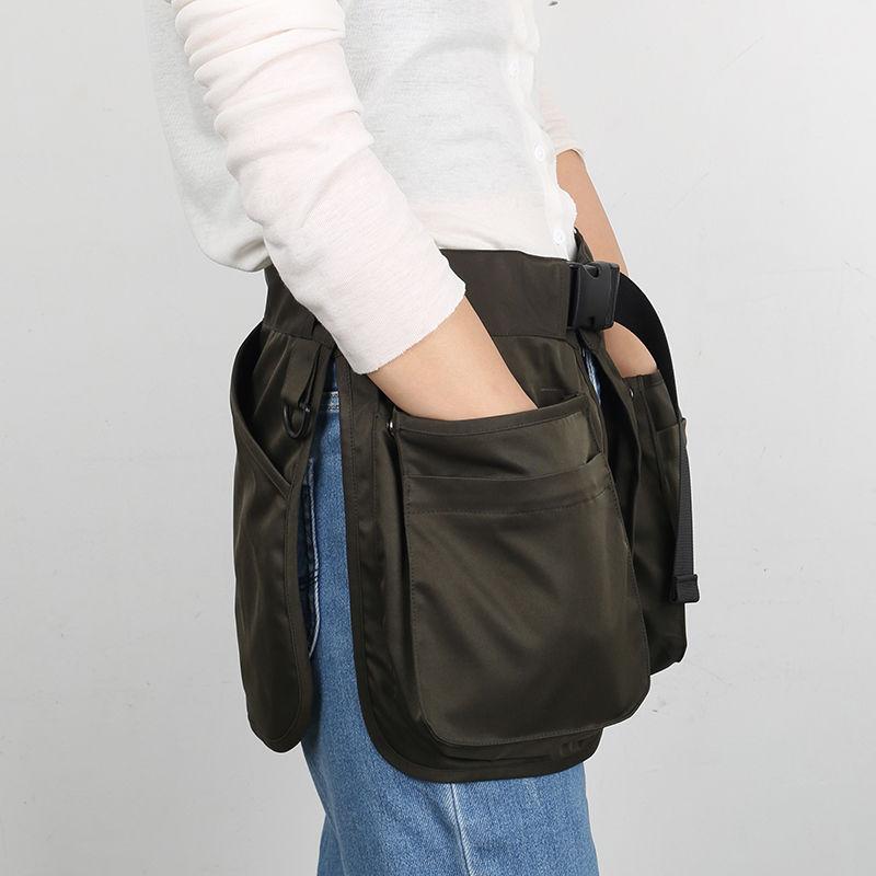 Adjustable Waist Apron Woodworking Canvas Fanny Pack Portable Multiple Pockets Gardening Tool Waist Apron Household Working Tool