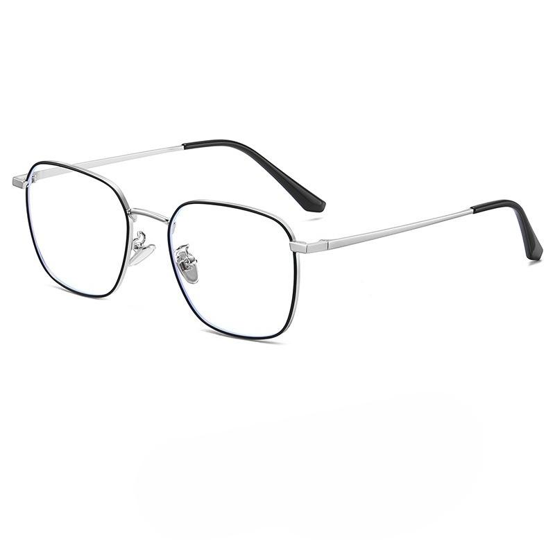 Trendy Plain Glasses For Men Computer Fashion Eyewear Photochromic Anti Blue Light Eyeglass Frame