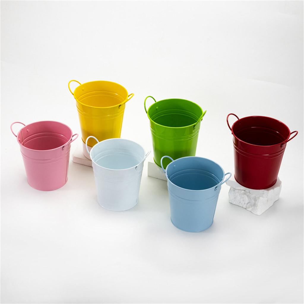 Flower Pots Planters Bucket Binaural Plant Basket Storage Container Fence Basket for Balconys Garden Home Indoor Outdoor