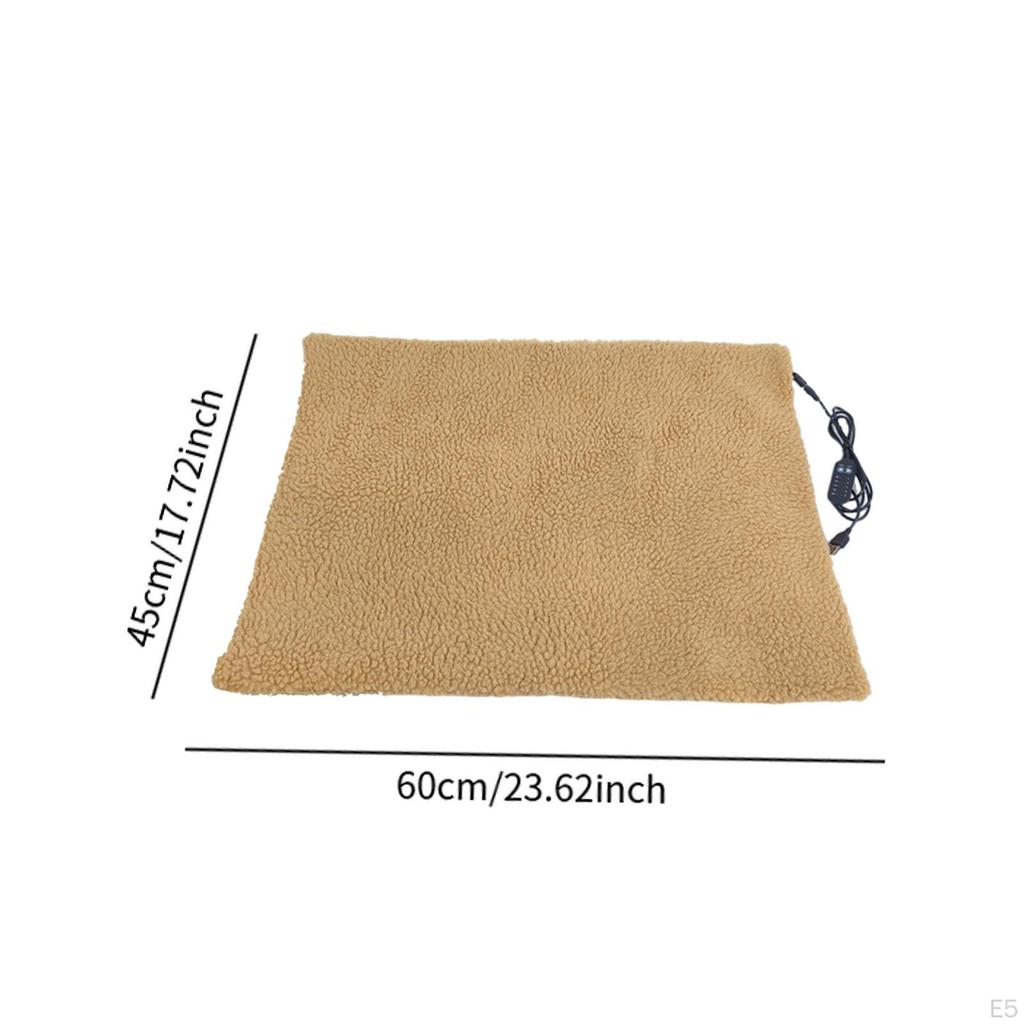 Cat Heating Pad Heated Bed Mat 5 Adjustable Temperature Non Slip Bottom with Timer for Dog