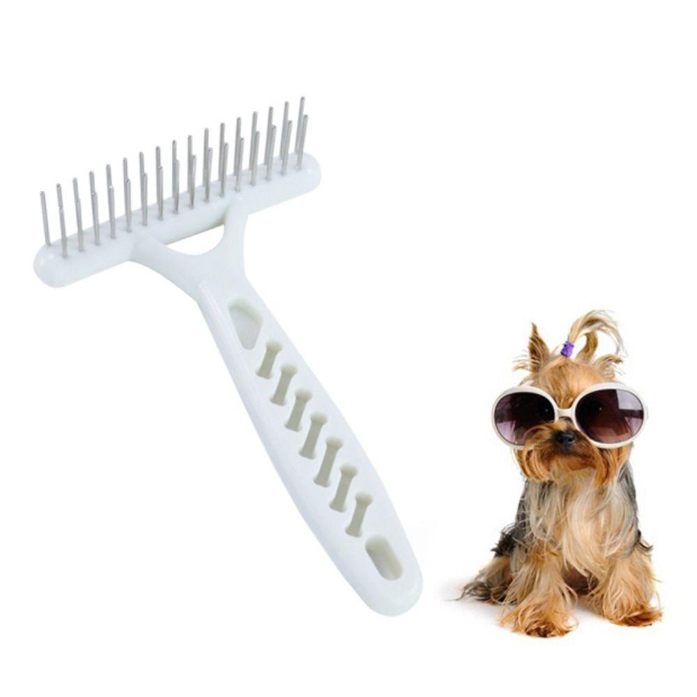 Stainless Steel Dog Needle Row Comb Double Row Dog Hair Fur Shedding Remove  For Dogs Puppy Cats