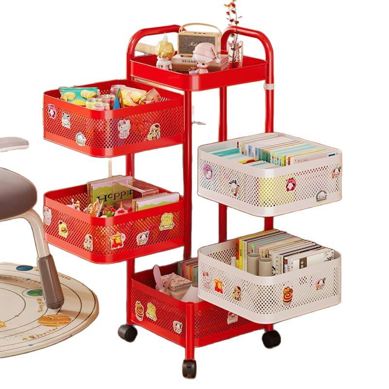 Mobile Floor-standing Storage Rack with Wheels for Bedroom, Living Room, Snacks, Essentials, and Vegetables