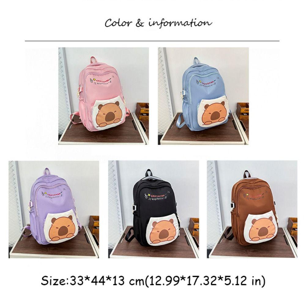 Large Capacity School Bags Cartoon Shoulder Bags New Capybara Backpack