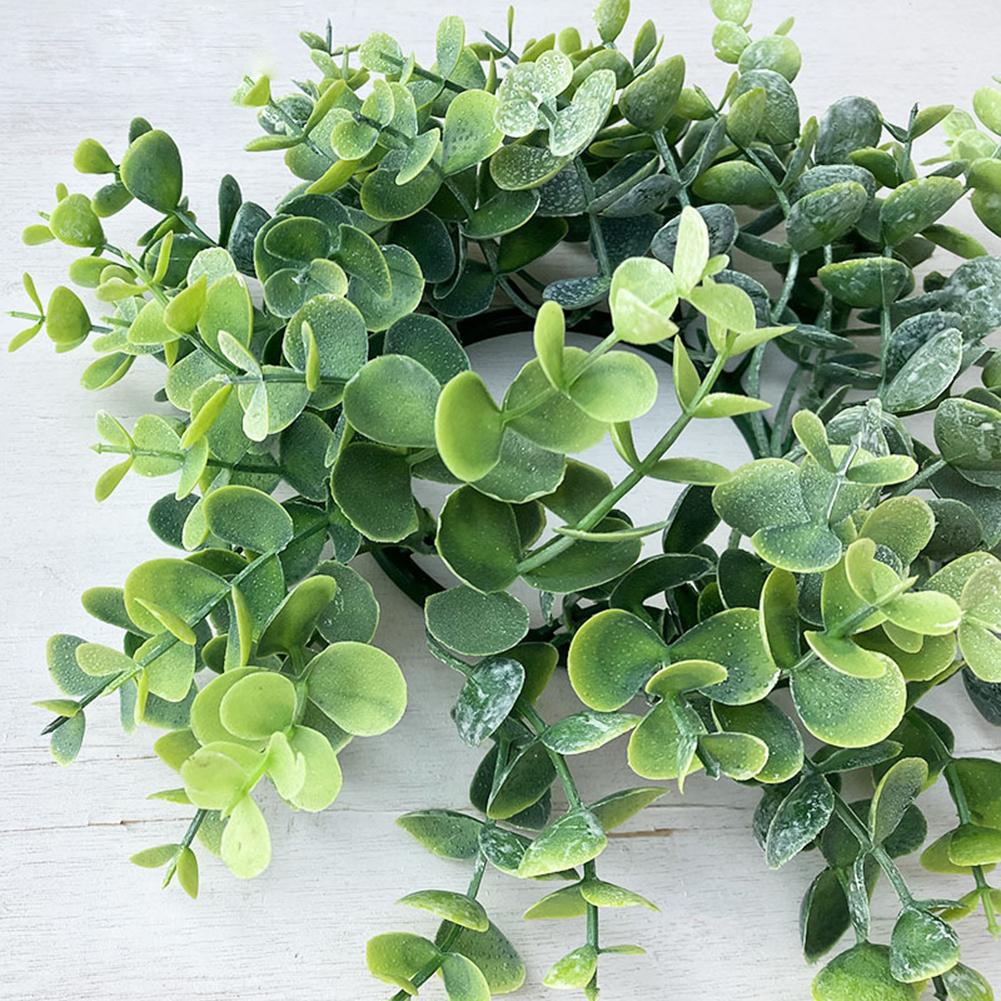 25CM Wedding Candle Rings Handmade Artificial Greenery Wreath Suitable For Door Wall Window Desktop Center Decorations