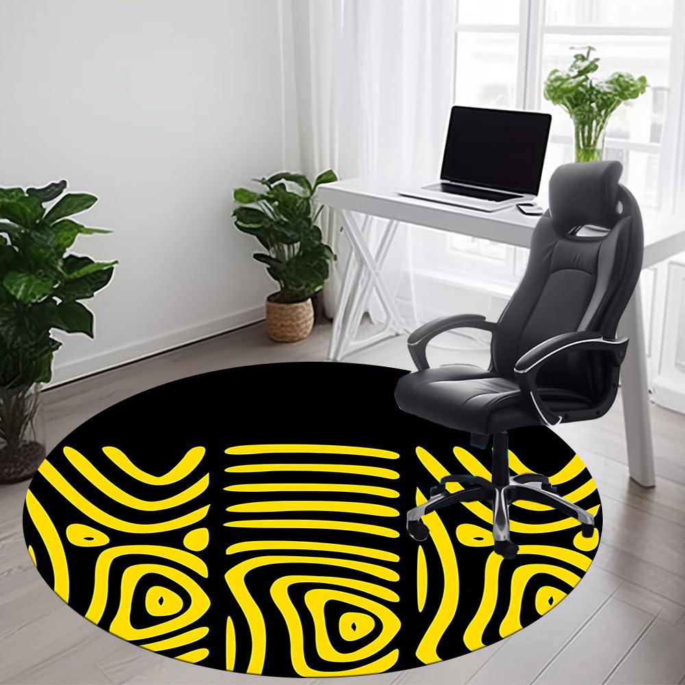 1pc Zebra Stripes Office Round Area Rug, Indoor Mat Suitable ForOffice, Under Office Chairs Bedroom Living Room Home Decor, Room Deco 060