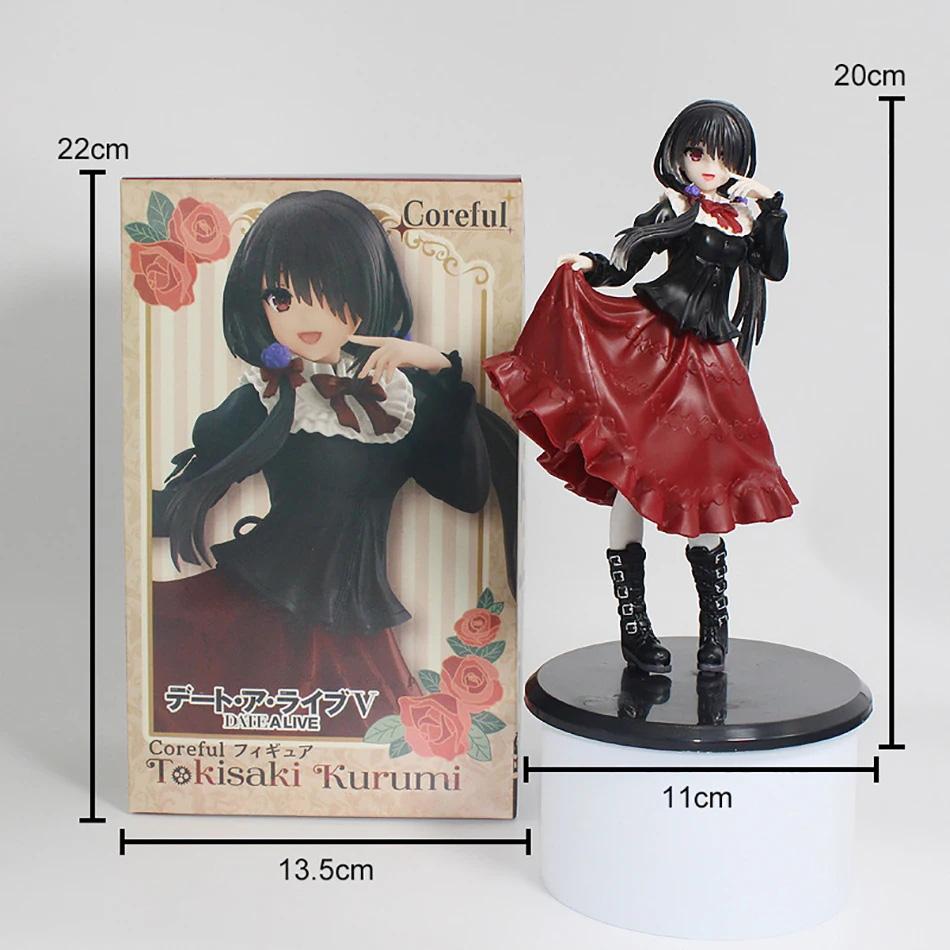 19cm DATE ALIVE IV Anime Figure Kawaii Kurumi Tokisaki Action Figure Red Dress Beautiful Girl Collection Model Doll Toy Gifts