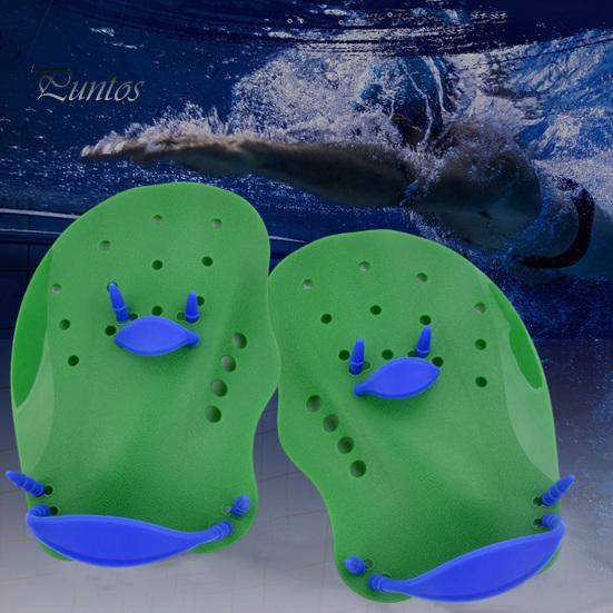 Kids Swim Fins 1 Pair Beginner Hand Paddles Swimming with Strap Ergonomic Shape Ultralight Training Children Diving Aid Tool