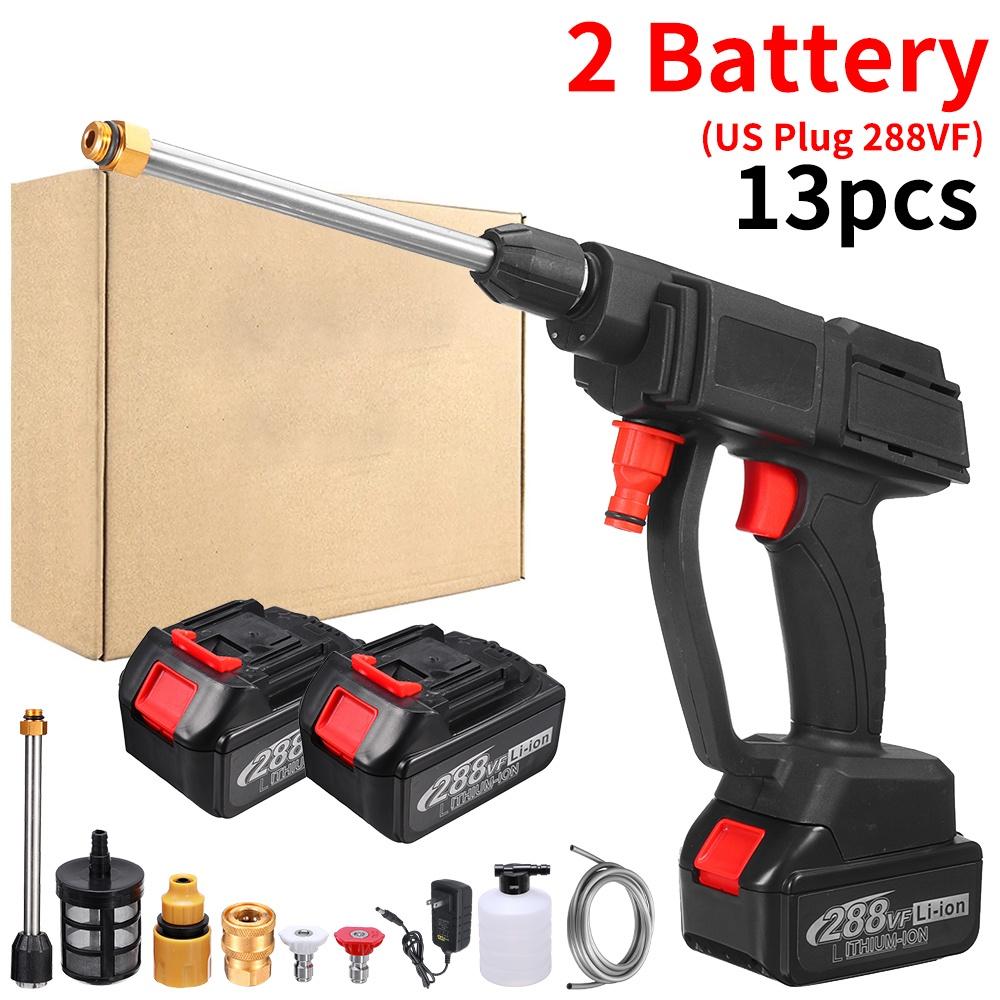 388VF Cordless High Pressure Car Washer Rechargeable Car Washing Foam Machine Electric Water Gun Adjustable Nozzle