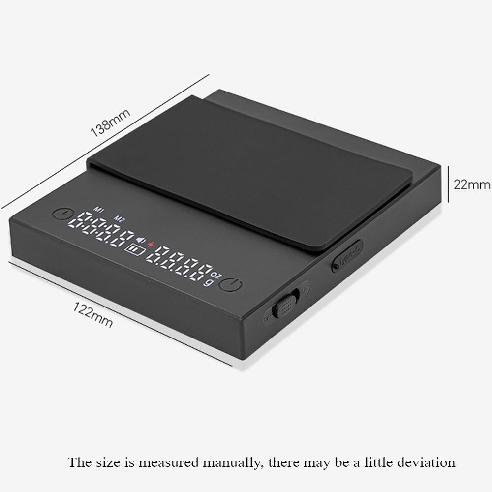 Kitchen Digital Coffee Scale 2kg/0.1g Rechargeable Espresso Scale High Precision Cycle Electronic Scale Home Barista Accessories