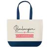 Tote Bag - PLANETEE - Boulangère En Vacances - Fond Bleu Design Graphique - Coton 40x45 Cm - Grand Format