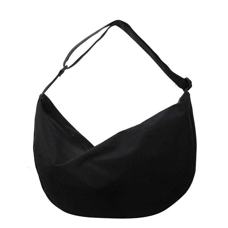 New Large Capacity One Shoulder Dumpling Bag for College Students and Couples Lightweight Solid Color Casual