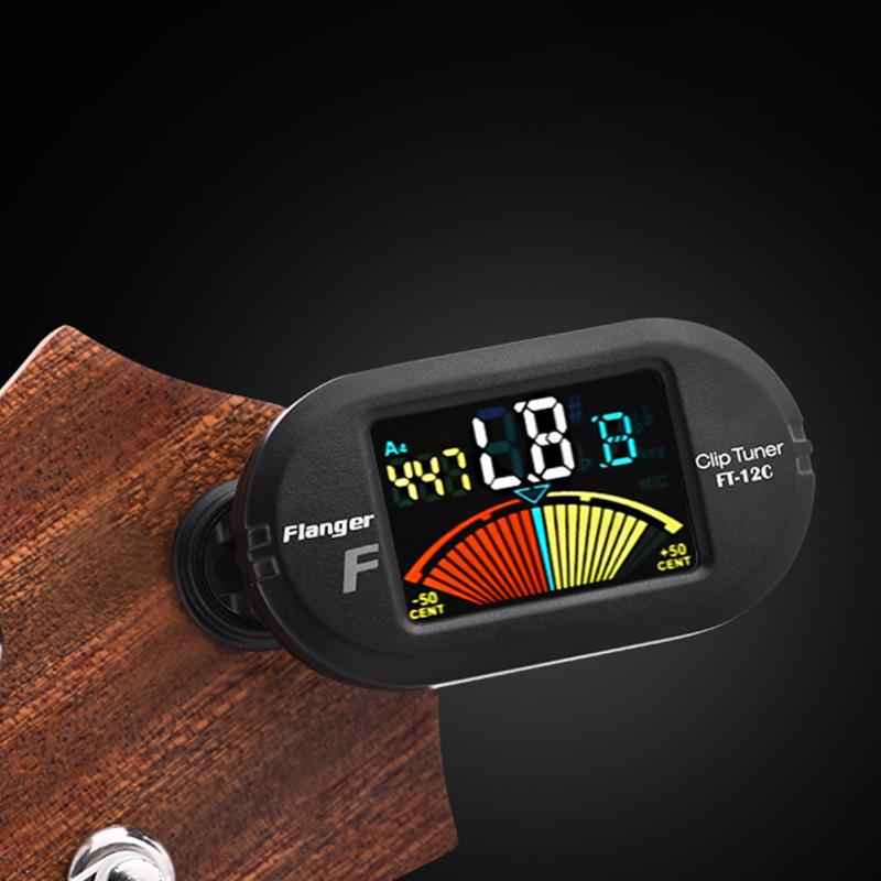 Flanger FT-12C Guitar Tuner Colorful Screen Chromatic Tuner with Clip Mount Display Tuner for Guitar