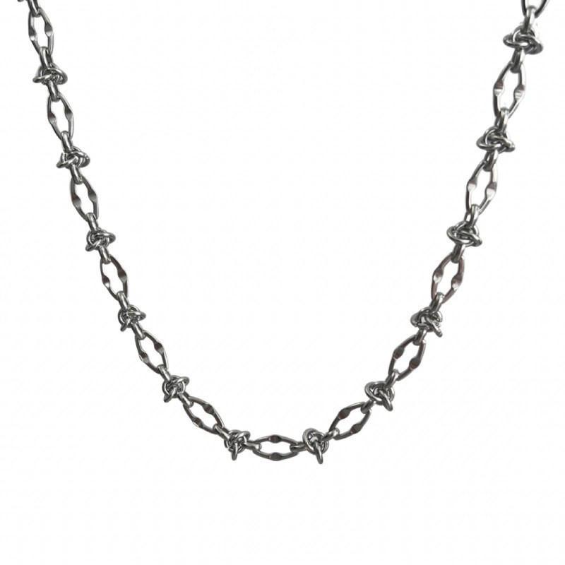 Titanium Steel Knotted Necklace - Men's Trendy Streetwear Clavicle Chain 