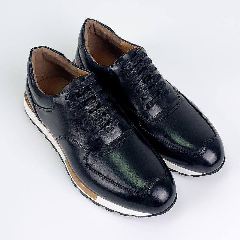 Hochwertige Herren-Freizeit-Sneaker aus echtem Leder im Vintage-Design mit Schnürung für den Außenbereich, Herren-Lederschuhe für Dates, Übergröße 38-46