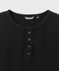 Bellie Variant Henley Neck T-Shirt - Washed Black