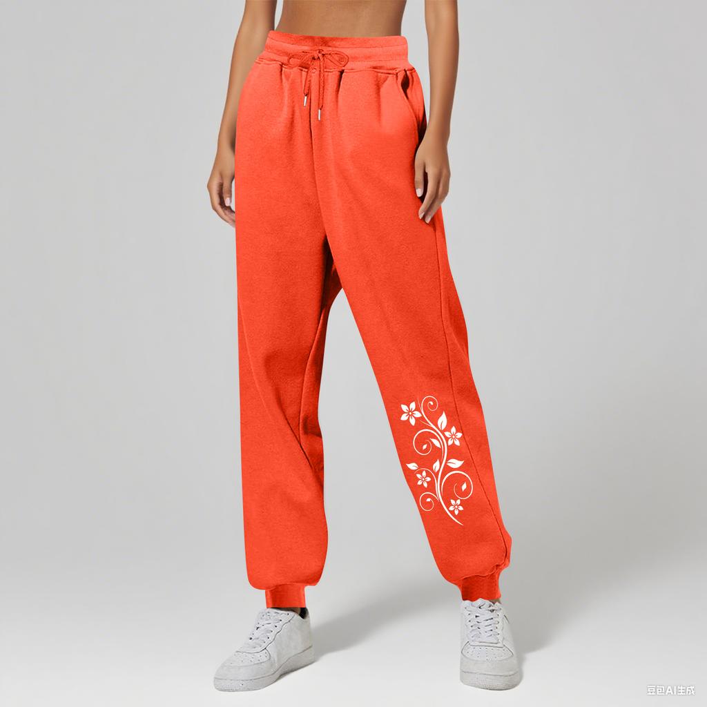 Ladies' Printed Unisex Casual Pocket Drawstring  Pants