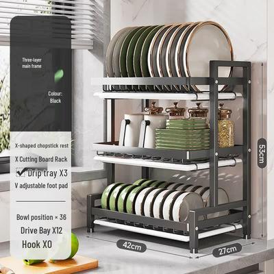 Multi-layer Freestanding Kitchen Dish Drying Rack