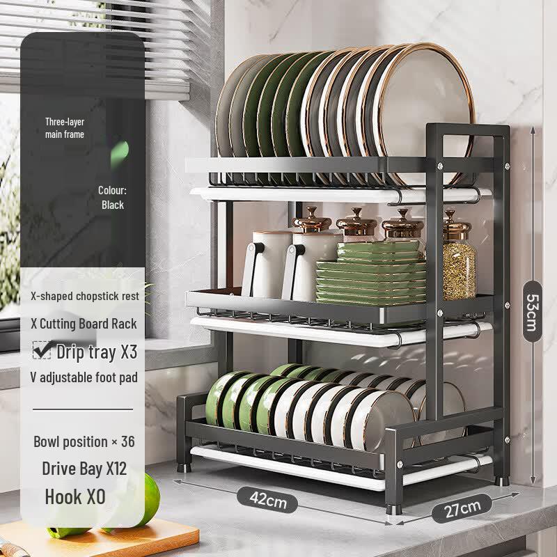 Multi-layer Freestanding Kitchen Dish Drying Rack