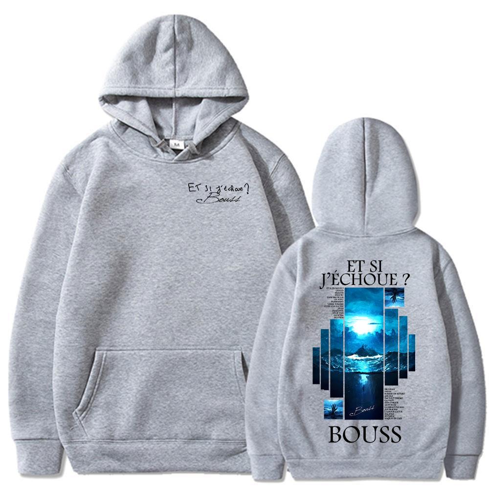 Rapper BoussEt Si J'echoue Album Hoodies Men's Women Hip Hop Fashion Pop Music Sweatshirts Casual Vintage Oversized Pullovers