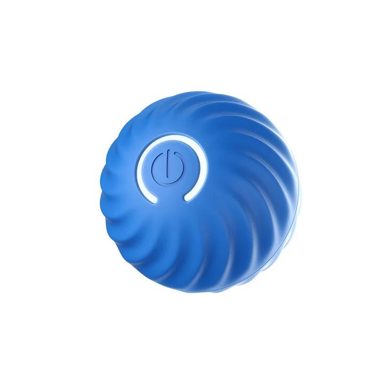 

New 1pc Automatic Moving Dog Toy Ball Material Safety Smart USB Jumping Rotating Interactive Puppy Chew Toy Ball Pet Products синий