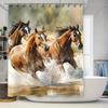 Stilvoller Aquarell-Pferd-Duschvorhang für Badezimmerdekor Spritzereffekt in verschiedenen Größen