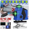 12/16 Lines Laser Levels Self-Leveling 360 Horizontal & Vertical Cross Super Powerful Green Light Laser Levels LED Display Blue EU / US Plug