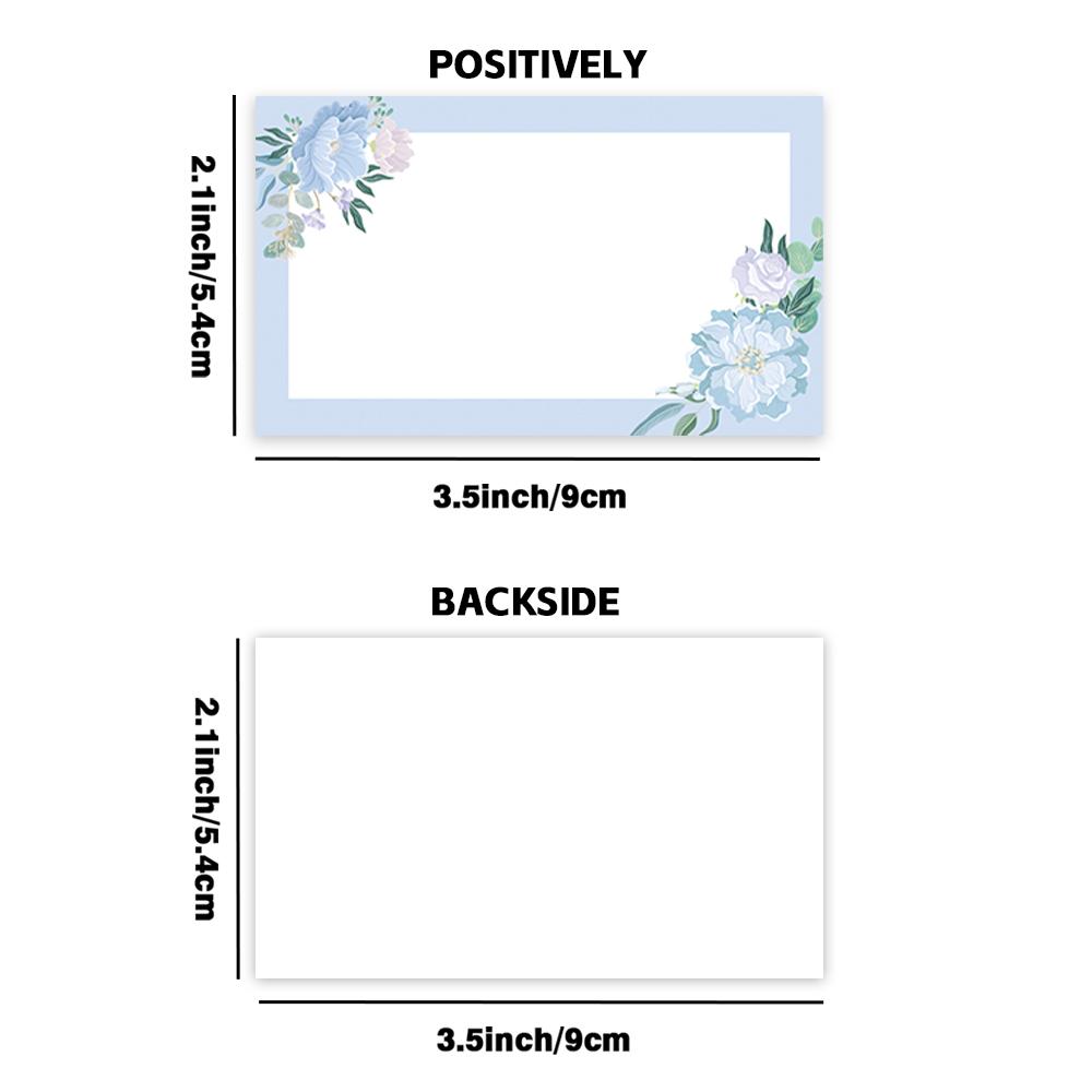 50pcs, Blue Flower Blank Message Cards, Pocket Cards, Business Cards, Blank Greeting Cards, Small Business Supplies, Gift Tags