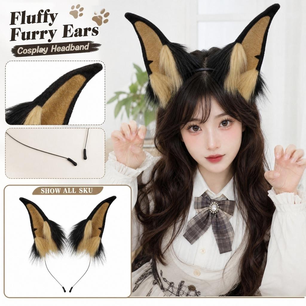 Cute Furry Animal Ear Headband for Cosplay, Anime Convention, Party and Performance