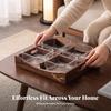 Getrennte Vorspeisenplatte mit Schalen | Walnuss, Holz Snack Tablett Glas