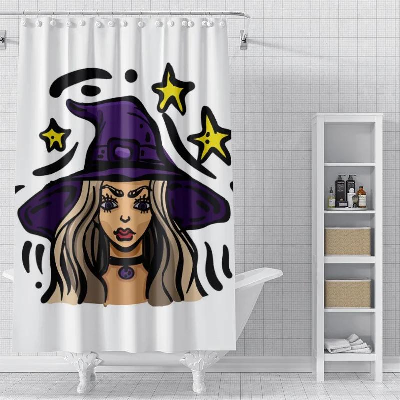 Home Shower Curtains For Bathroom Waterproof Fabric Modern Nordic Style Living Room Curtain Halloween Autumn Pumpkin Decoration