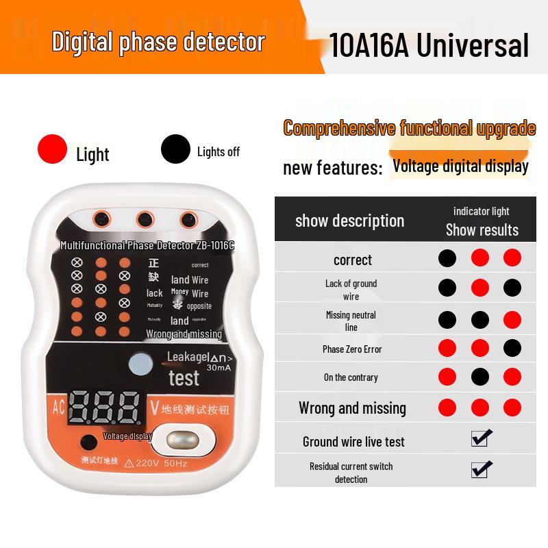 Home Inspection Toolkit: Sounding Hammer, Angle Ruler, Level, Electrical Tester, Phase Detector