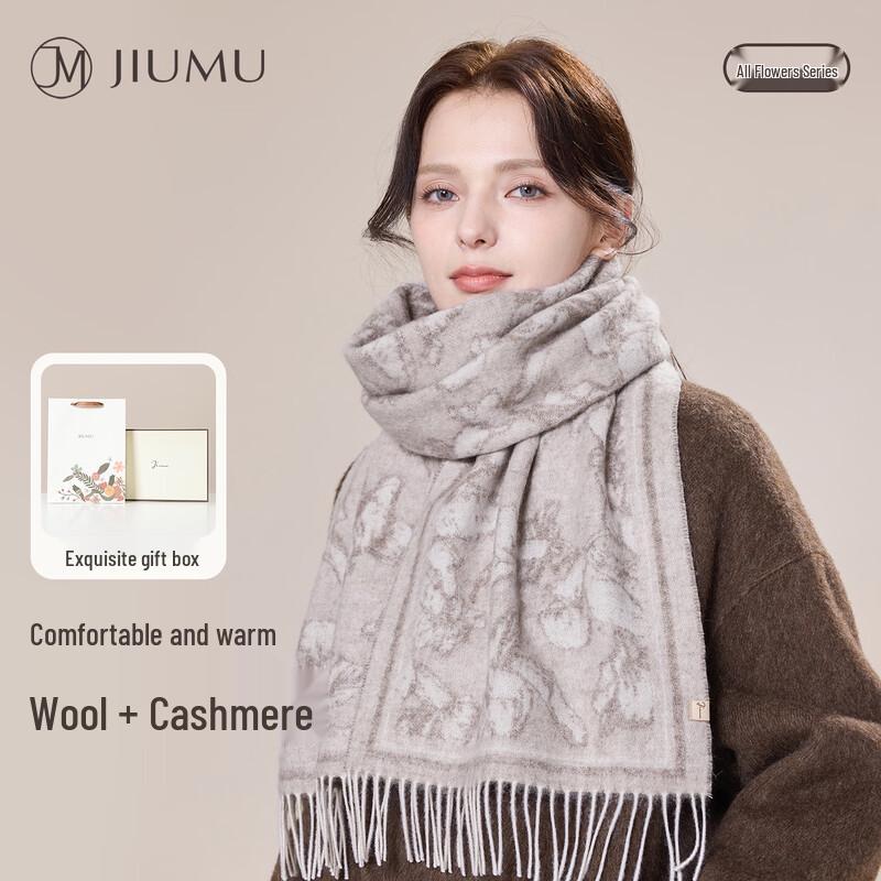 

JIUMU Women s Wool Scarf Winter Shawl SH008 One Size
