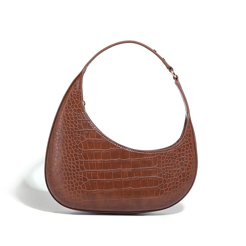 Fashion Autumn Winter New Niche Sailboat Design Single Shoulder Bag 2024 Trendy Versatile Commuter Crocodile Pattern Underarm Bag